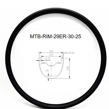 

Graphene 29er carbon mtb rims disc tubeless hookless 30x25mm Inner width 25mm carbon rim mtb disc bicycle rims XC 380g