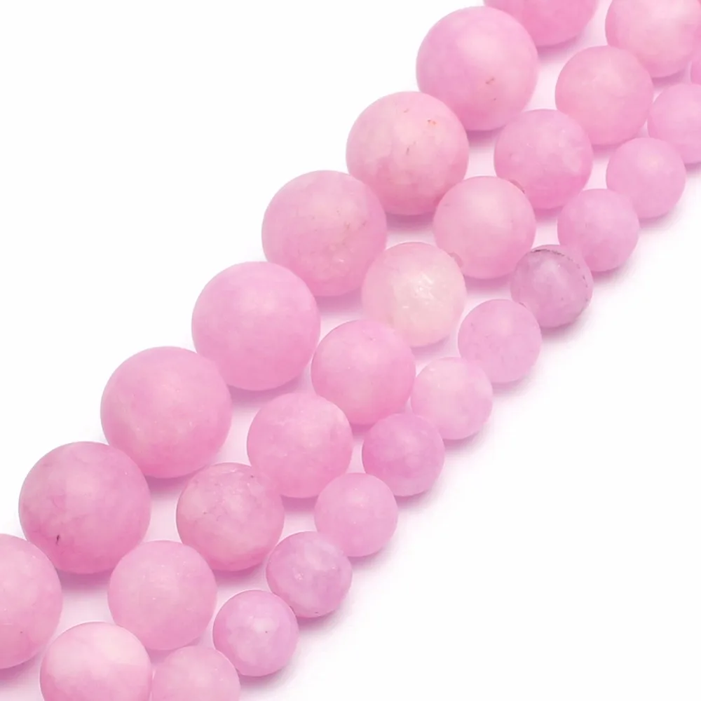 Matte Fuchsia Stone Round Loose Beads For Jewelry Making Diy Bracelet