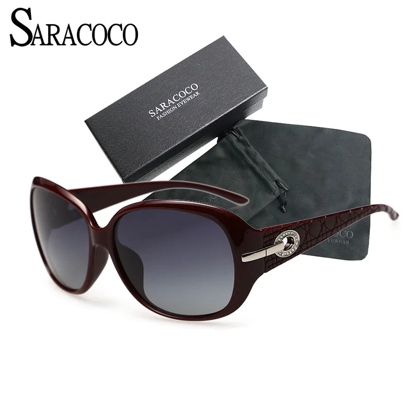 Женские солнцезащитные очки SARACOCO поляризационные с чехлом R04|sun glasses female|sunglasses women