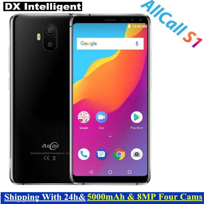 Allcall S1 8MP четырьмя камерами MTK6580 четырехъядерный Android 8 1 мобильный телефон 5 &quot18:9
