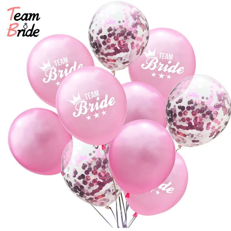 

Team Bride 10PC Bride To Be Ballons Latex Balloon Confetti Just Married Wedding Bachelorette Party Decorations Bridal Shower