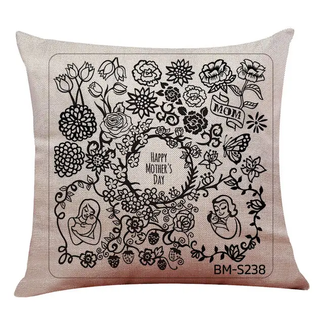 45cm 45cm Happy Mother S Day Black Style Pattern Linen Cotton Throw Pillow Covers Couch Cushion Covers Home Decorative Pillow Cotton Throw Pillows Couch Cushionscushion Cover Aliexpress