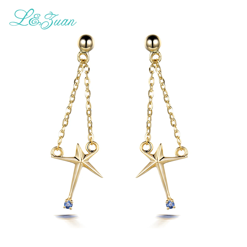 14k gold star dangle earrings jewelry