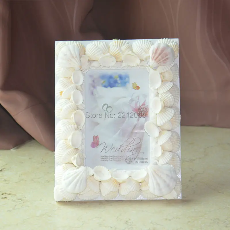 

(Pack/10units) 7 Inch Beach Decor Seashell Picture Frame For Wedding Gifts YSPF-011