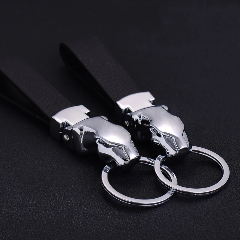 

2018 NewMetal Leopard Head Leather Key Chains Rings Holder for Car Keyring KeyChains for Man Women High Quality Leather Llaveros