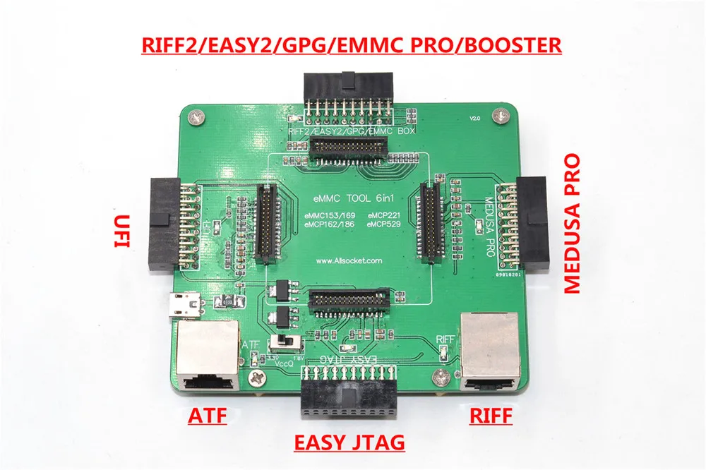 EMMC 6в1 комплект ремонтных адаптеров поддержка Медуза Pro/UFI/ATF/легкий JTAG/RIFF/eMMC Pro eMMC