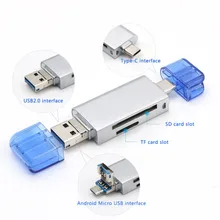 Type-c Android USB подключение SD/TF Многофункциональный кардридер микро мобильный компьютер мульти-в-одном OTG цинковый сплав