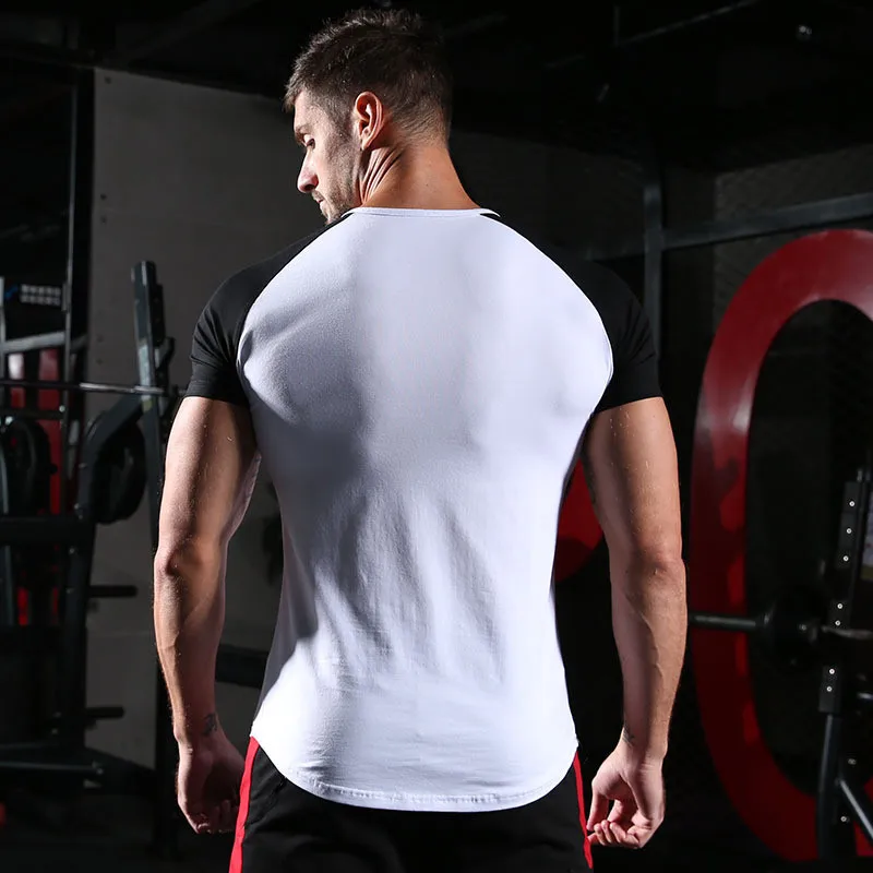 YEMEKE-Men-splice-Gyms-T-shirt-Mens-Fitness-Tight-t-shirt-Cotton-neckline-zipper-t-shirt (1)