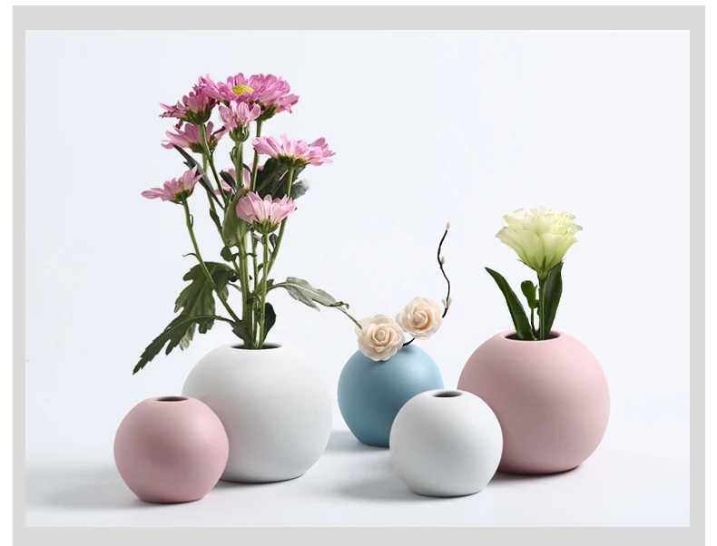 Нордическая современная простая Цветная Керамическая мини ваза искусственный цветочный контейнер гидропонная ваза для цветов для создания свадебного украшения Новинка