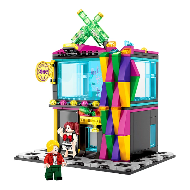 LEGOing City House KTV Street View Friends Figures Creator Model Building Blocks Toys For Children Gifts LEGOing Creator City