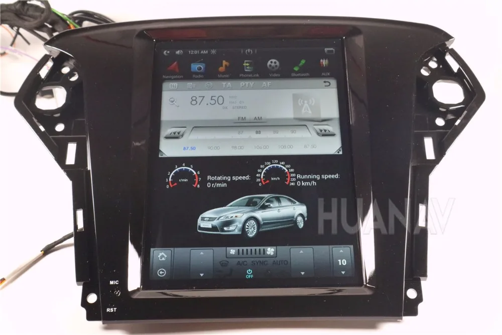 Best Tesla style 10.4 Big Screen Multimedia Car DVD Player GPS Navigation For Ford Mondeo 2007-2012 Android 7  stereo headunit 1