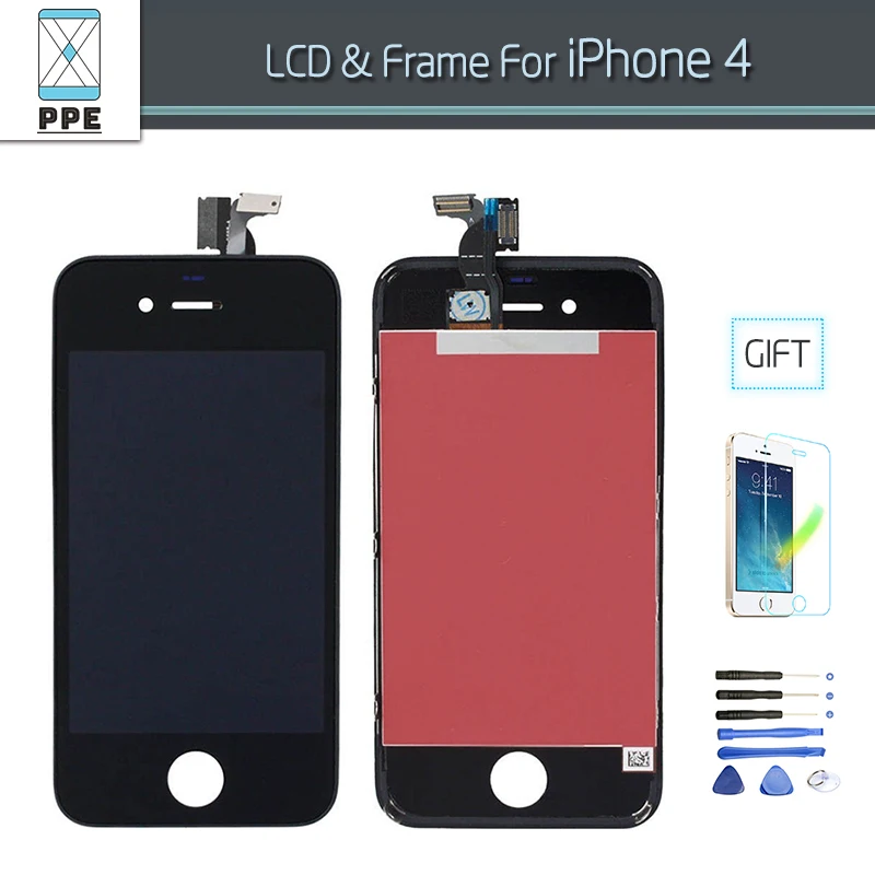 

LCD Screen Assembly For Apple iPhone 4 4g LCD Display Touch Screen Digitizer Pantalla With Frame Bezel Replacement Black White