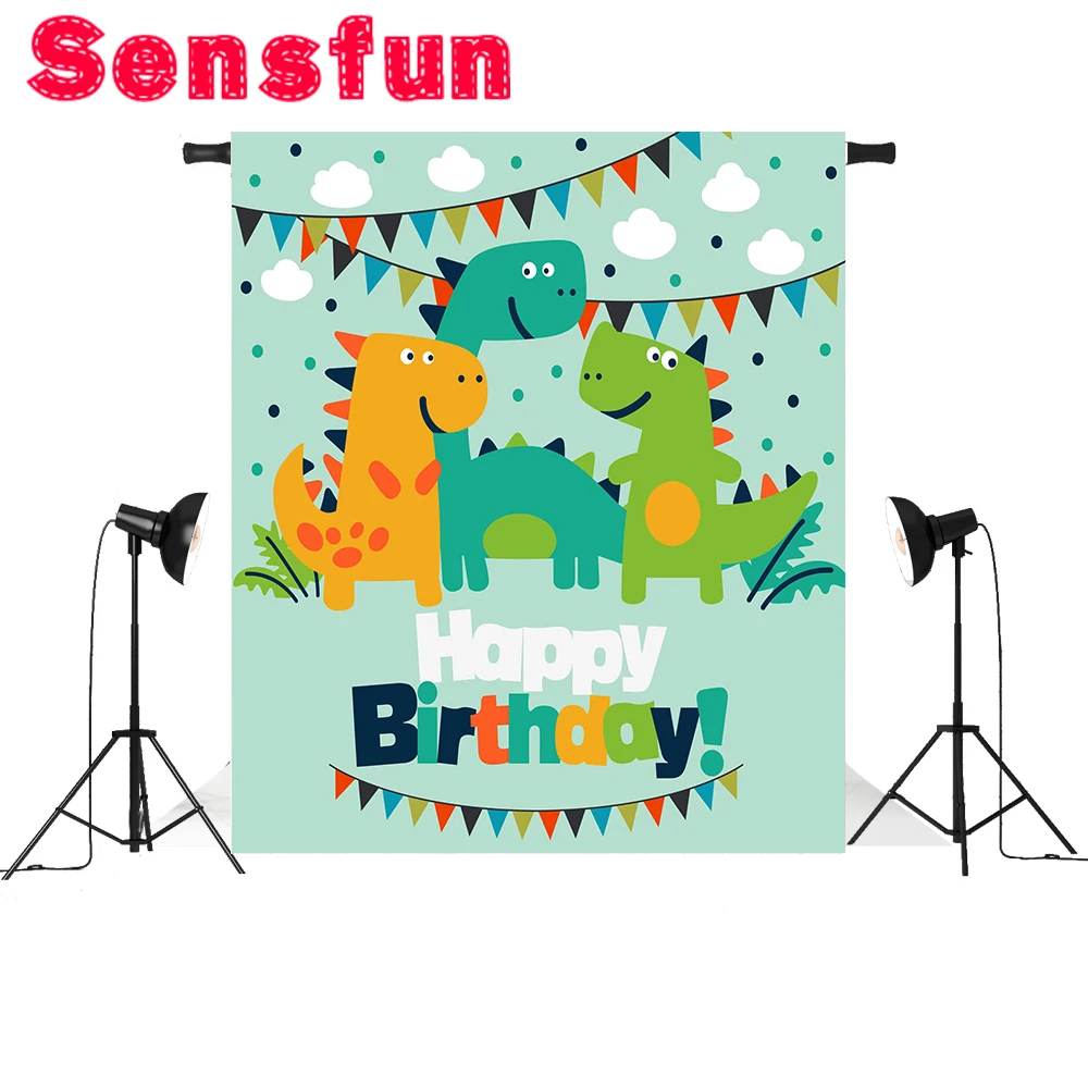 Детские флажки «С Днем Рождения» для вечеринки в стиле сафари динозавр фон на заказ Фотостудия фоны фотофоны виниловые