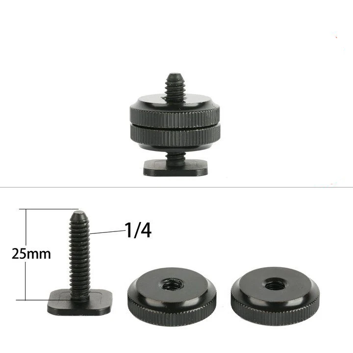 1 4 font b Tripod b font Mount Screw with Double Layer to Flash Hot Shoe