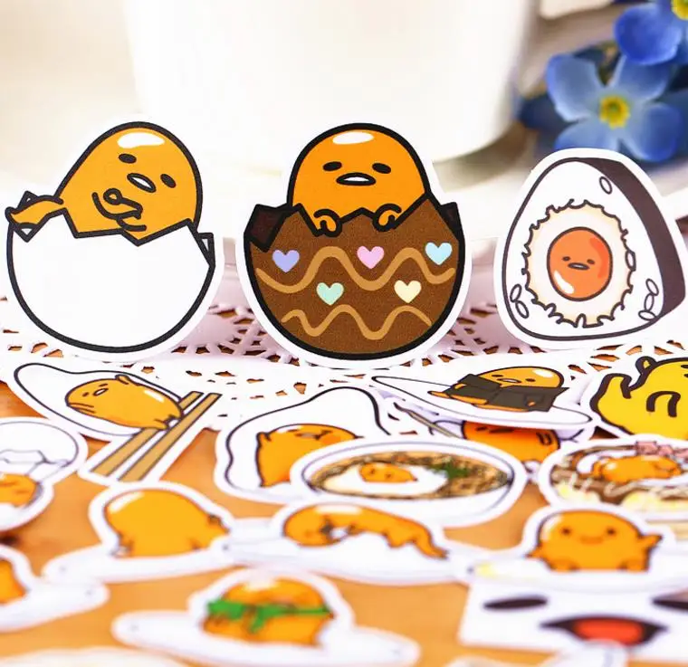 30pcs/pack new Cartoon Lazy egg Gudetama Stickers Scrapbooking Stick Label Diary Album Stickers Classic Toy for kids gift