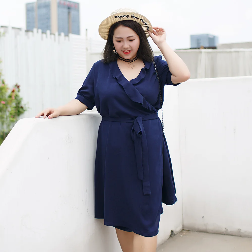 

2019 Summer New Large Size Women's Loose Dress Vintage Party Women Dress Casual Elegant Vestidos Chiffon 5xl Plus Size dresses