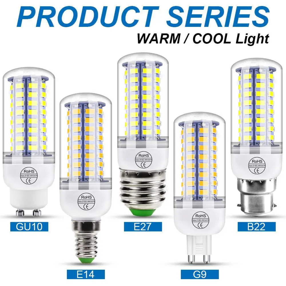WENNI G9 LED Bulb B22 Corn Bulb 220V E14 Candle Light E27 Bombilla LED Lamp GU10 24 36 48 56 69 72leds Lampada Lighting SMD 5730