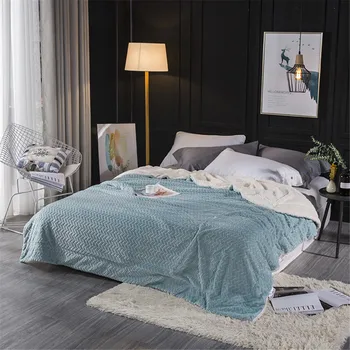 

Warm Super Soft Sherpa Coral Fleece Blanket Solid Color Reversible Faux Fur Mink Throw Kids Adult Warm Blankets On The Bed