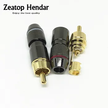 

40Pcs Gold Plated Copper RCA Male Plug Adapter Audio Phono Solder Connector for Speaker Cable Amplifiers