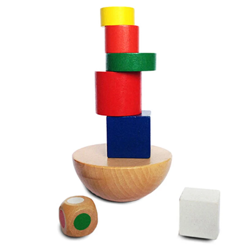 

Wooden Hemisphere Balance Stacking Game Geometric Learning Educational Building Blocks Kids Montessori Toys For Children Gifts