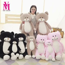 Vanmajor 60 75cm Cute Black Cat Plush Toys New Style Stuffed Comfy Soft Plush Gray Cat