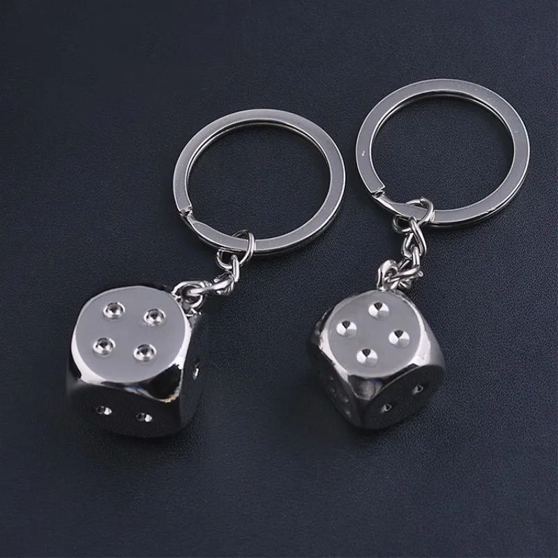 

Hot key chain styling 3D lucky gambling dice poker personality car key ring for kia peugeot ford Toyota keychain men fun jewelry