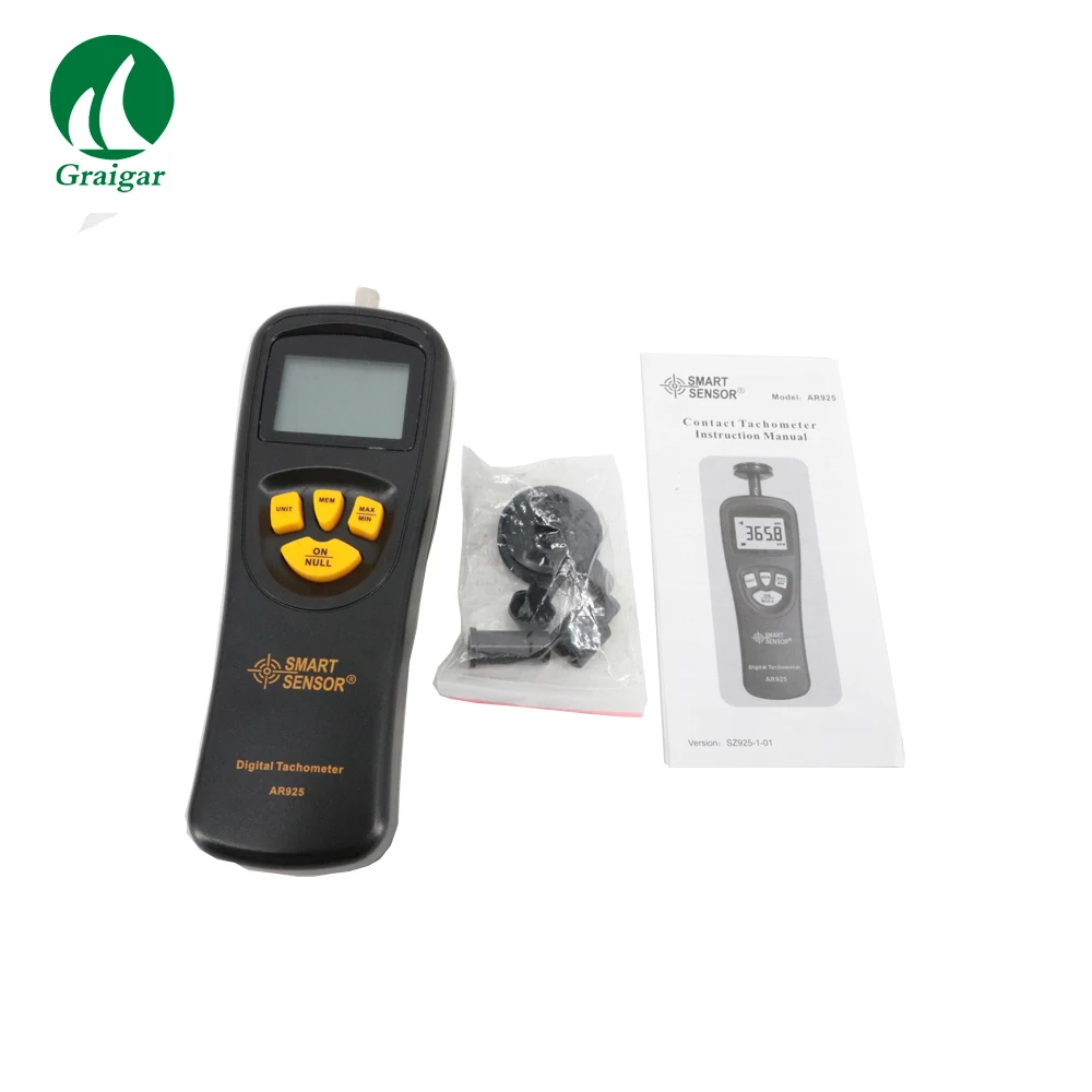 

Free Shipping Smart Sensor AR925 0.5~19999RPM Contact Digital Tachometer