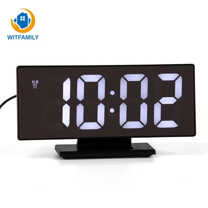 

Modern LED Display Mirror Clock Time Table Watch Upgrate Digital Alarm Clock Multifunction Snooze Desktop reloj despertador
