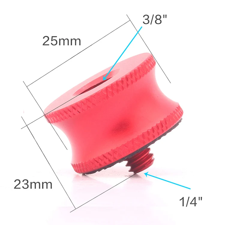 BGNING 1x3/8 Женский до 1/4 мужской Адаптерный винт Камера шаровая Головка для штатива-трипода из монопода стойки для вспышки светильник подставка крепление аксессуары - Цвет: Красный