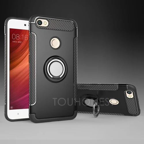 Противоударный чехол для телефона для Xiaomi mi A2 Lite Honor 8 Lite F1 mi x 3 Flip смарт-чехол с кольцом для пальца для Red mi Note 7 K20 S2 примечание 6 5 Pro 5A чехол - Цвет: Черный