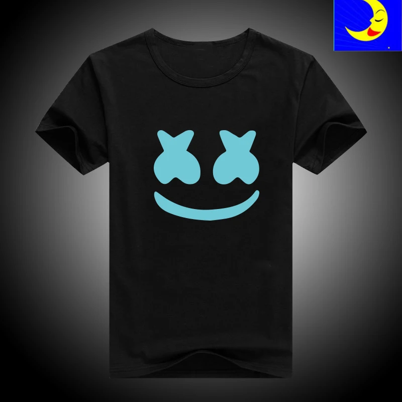 

Gourd doll Luminescent Short Sleeve Boys and Girls Printed Cartoon Tshirt Cotton Shark Wolf Dinosaur panther Tshirt Black Tshirt