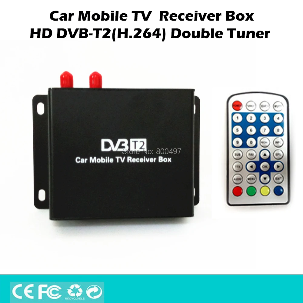 HD Car Mobile Digital TV Receiver Mobile Car DVB-T2 USB HDMI MPEG4 MPEG2 Digital TV Double Tuner HD Receiver Box Set