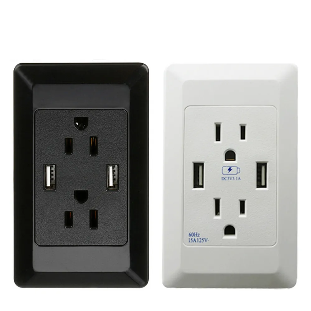 

Double 2 USB Security Charger US Plug Adapter Wall Sockets Outlets Powering mobile phones, digital products or other electric