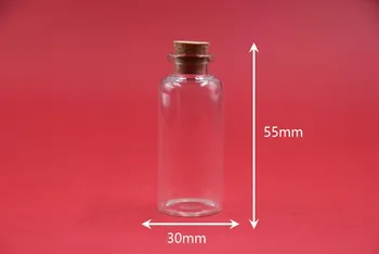 

100pcs 30*55mm 23ml glass bottle drift bottles message vial Christmas gift wedding decor glass jar jewelry pendant DIY decor