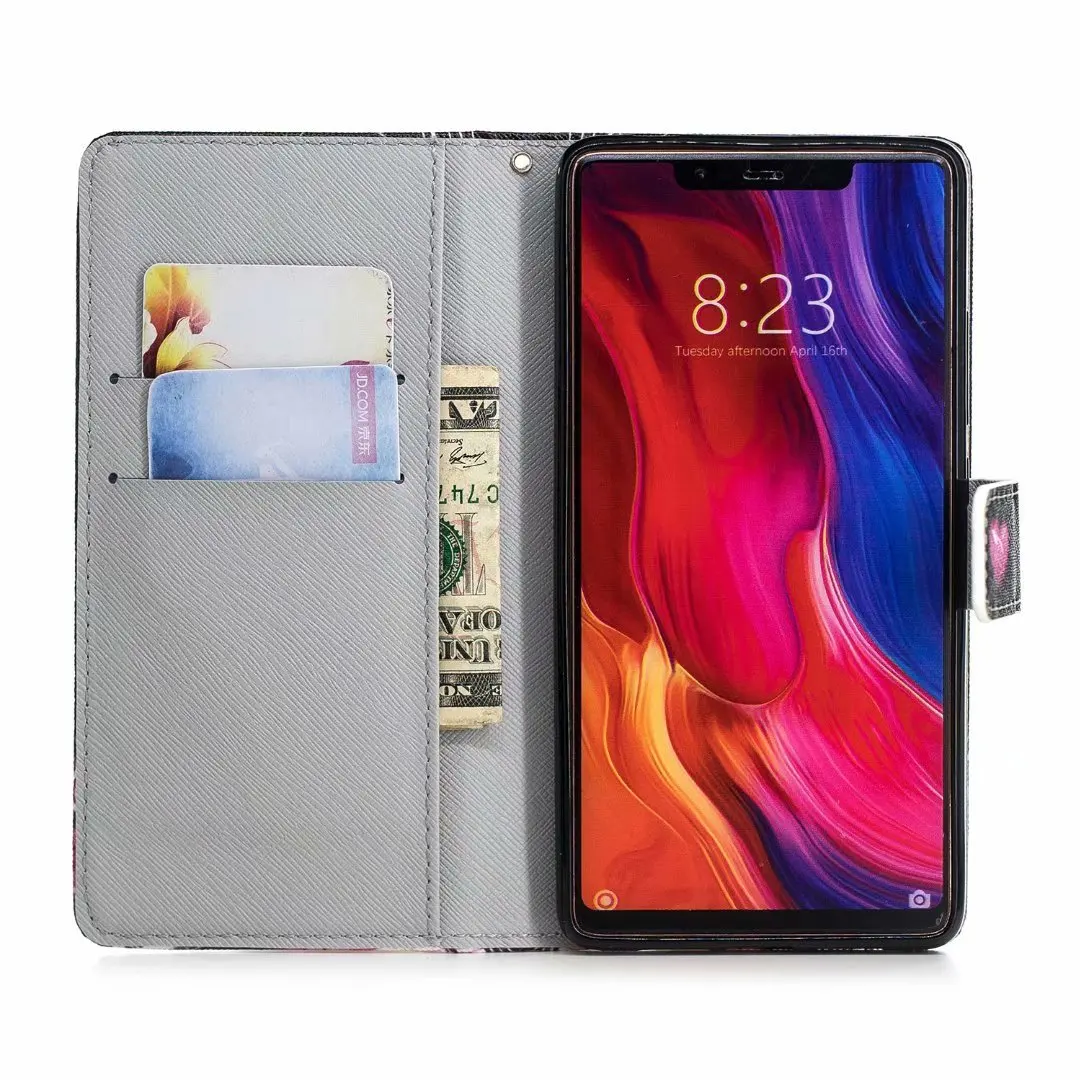 Кожаный чехол-кошелек с цветами для Xiaomi Mi 8 SE Lite A1 A2 F1 Redmi 5A Prime 5 Plus 6A 4X Go Mix 2S S2 Note 6 Pro Note 7