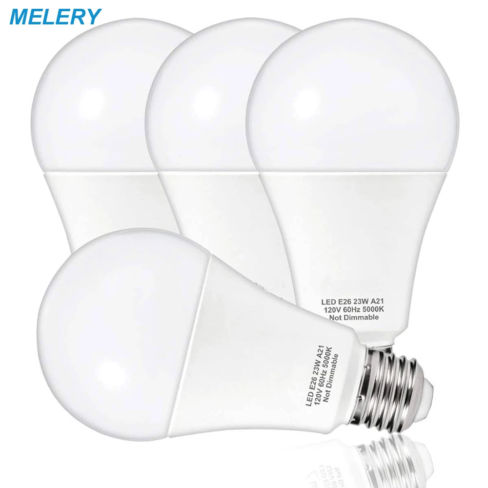 

LED Bulb 150W-200W Light Bulbs Equivalent 23W A21 LED Bulbs 2500 Lumens Daylight 5000K E26 Base Lamp for Home Lighting-4PACK