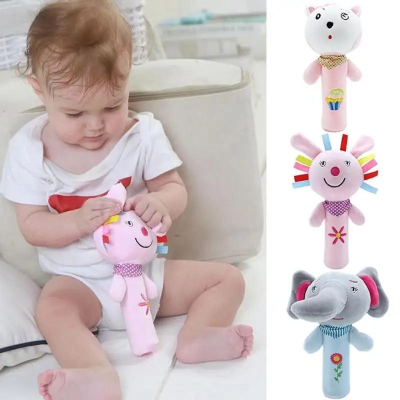 

Cartoon Animal Pattern Baby Rattle Toys Early Learning Appease Toy Doll Baby Rattle Stuffed Animals Sleeping Toys