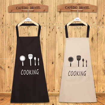 

Knife Fork Printed Aprons Adjustable Cooking Kitchen Apron Brief Chef Waiter Water Oil Proof Apron for Women Nordic Apron Bid