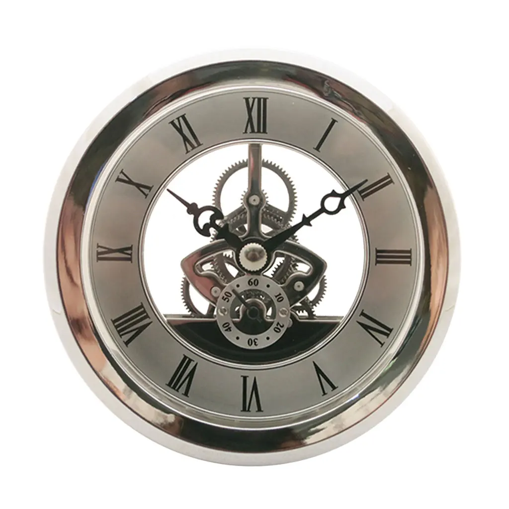 MagiDeal 103mm Dial Roman Numeral Watch Anniversary Quartz Skeleton Clock Insert with Silver Trim