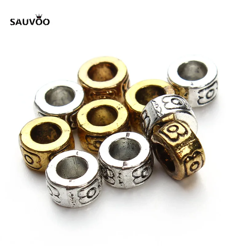 50Pcs Antiqued Silver,Gold,Broze 2-Holes Spacer Beads Connectors DIY M1155
