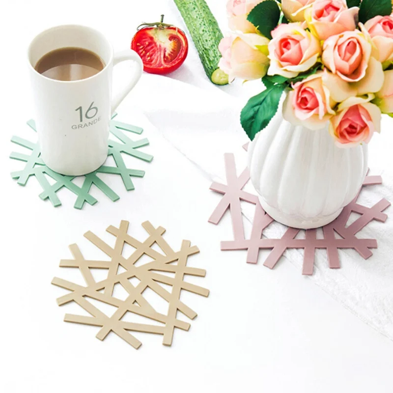 

New Creative Irregular Coaster Table mat Silicone Table Heat Resistant Mat Cup Coffee Coaster Cushion Placemat PVC Pads