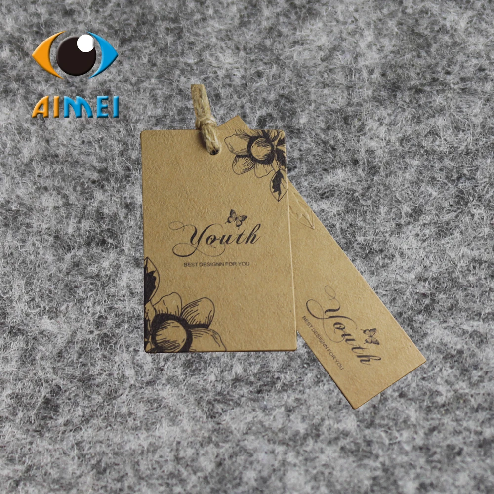 

Customize 400gsm brown paper hang tag forclothing swing garment tags Kraft Paper hang tags Swing Price Tag