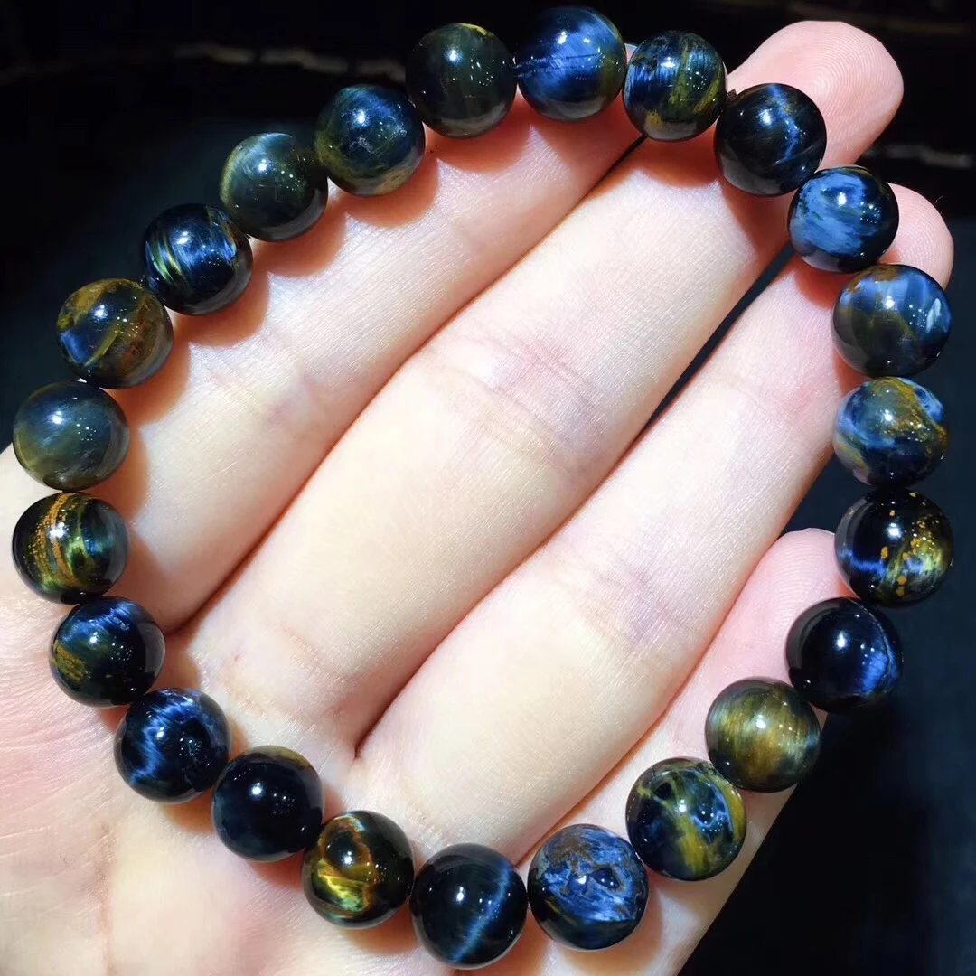 

100% 8.2mm Natural Namibia Pietersite Blue Yellow Beads Gemstone Round Bead Bracelets Man Women Drop Shipping B19968