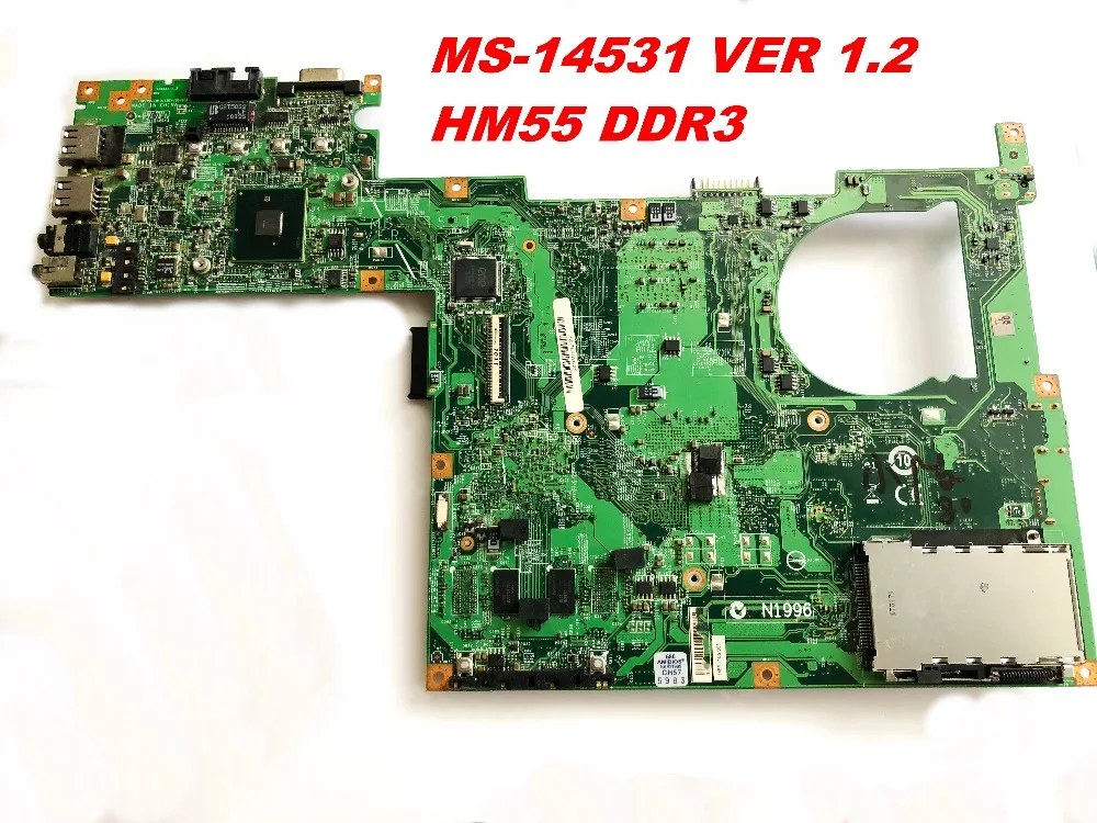 price reduction  Original FOR MSI MS-14531 Laptop motherboard MS-14531 VER 1.2 HM55 DDR3 tested good Free shipping