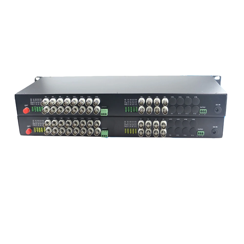 

24 CH Video Fiber Optical Media Converters -24 BNC Transmitter Receiver RS485 Data Single mode 20Km For CCTV Surveillance system