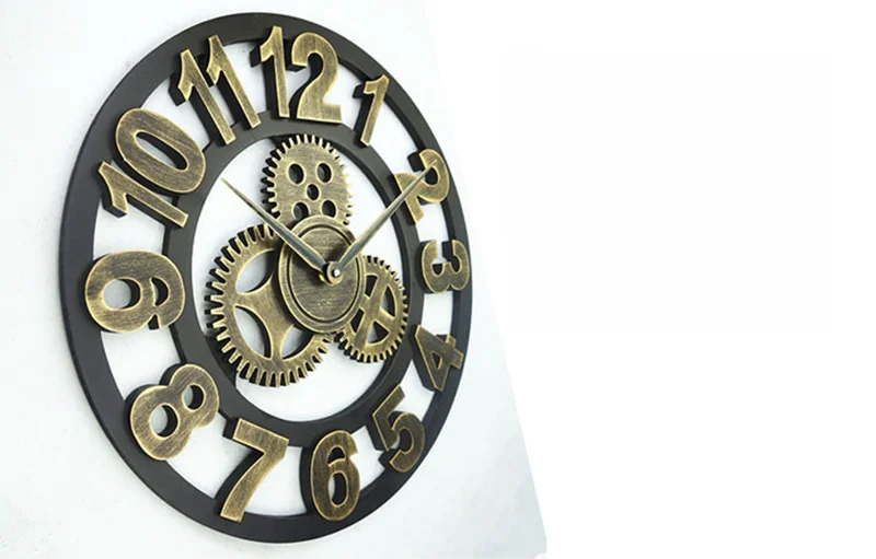 Вт, 30 Вт, 40 см большие декоративные настенные часы 3D часы Nordic Industrial Стиль Винтаж деревянные настенные часы для дома Декор для бара, кафе