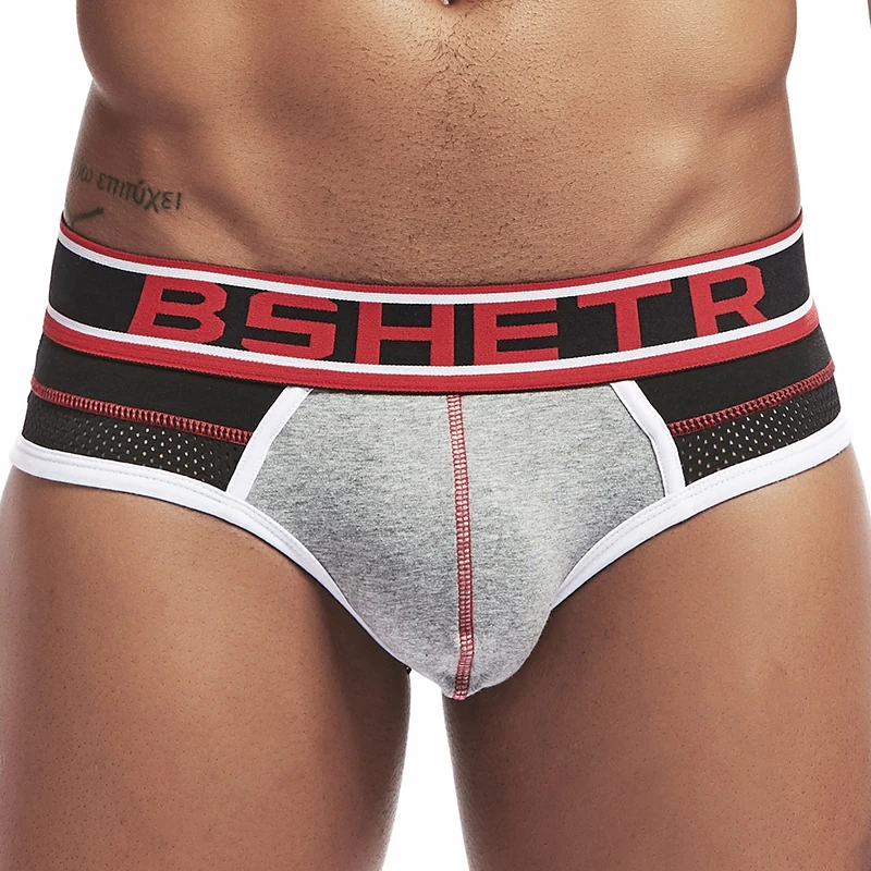 

BSHETR Brand Fashion Mens underwear Briefs Cotton Underpants Panties U Convex Pouch Male Silp gay Sexy Underwear Men Brief