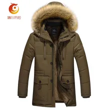 Autumn Winter Jacket Men Parkas Warm Plus Cashmere Lining Cotton Jacket Coat Men’s Casual Hooded Thickening Jacket Coat Size 4XL