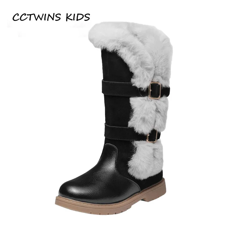 

CCTWINS KIDS 2018 Winter Baby Girl Brand Warm Snow Boot Children Genuine Leather Shoe Toddler Knee High Boot CS1510