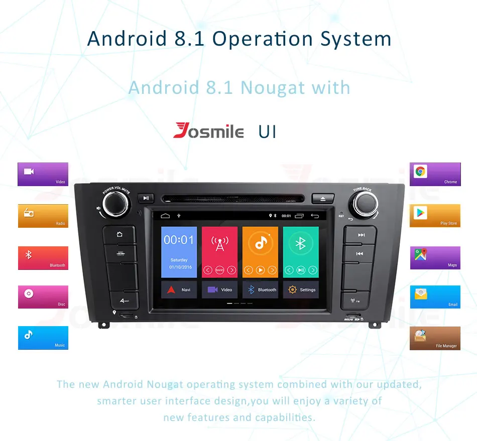 Discount Android 8.1 Car DVD Player For BMW E81 E82 E88 2004-2011 1 Series 120 Multimedia Radio GPS Navigation Wifi Mirrorlink OBD DVR SD 2